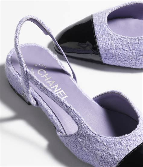 Slingbacks Iridescent Wool Tweed & Patent Calfskin Lilac